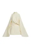 Taller Marmo Bacall Cold Shoulder Satin Mini Dress In Neutral
