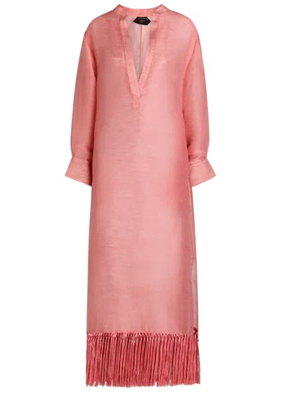 Taller Marmo Bahamas Linen-blend Maxi Dress In Pink