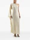 Taller Marmo Balear One-shoulder Draped Maxi Dress In White