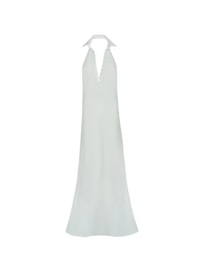 Taller Marmo Barbara Halter-neck Maxi Dress In White