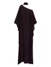 Taller Marmo Barths One-shoulder Maxi Kaftan In Brown