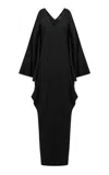 Taller Marmo Beistegui Cold-shoulder Satin Maxi Dress In Black