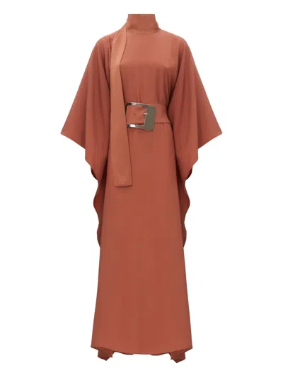 Taller Marmo Belted Batwing Maxi Dress In Brown