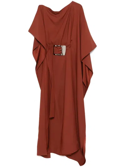 Taller Marmo Belted Maxi Dress In Brown