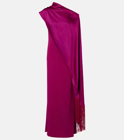 Taller Marmo Berenson Draped Satin Gown In Pink