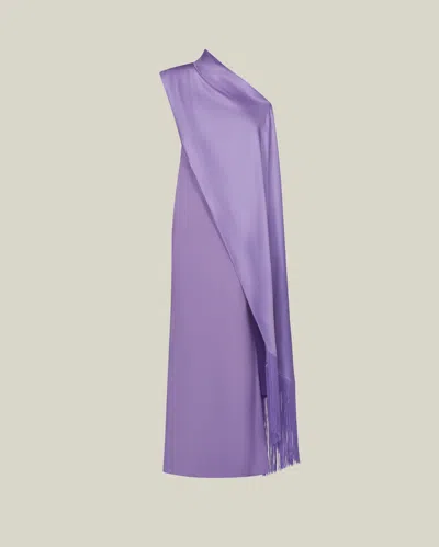 Taller Marmo Berenson Fringe-trimmed Maxi Dress In Purple