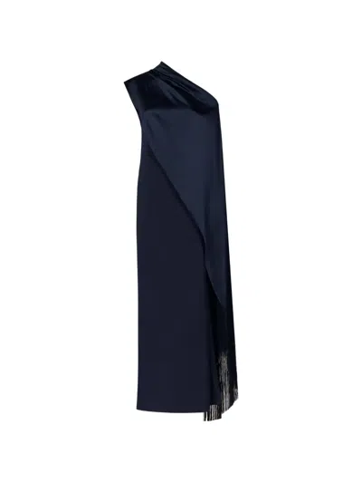 Taller Marmo Berenson Fringed Maxi Dress In Blue