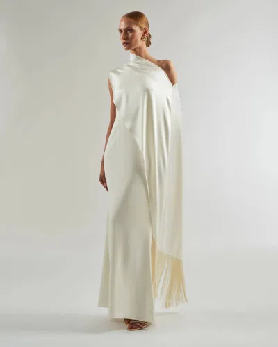 Taller Marmo Berenson Maxi Dress In Latte In White