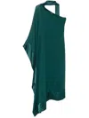 Taller Marmo Betsy Spirito One-shoulder Silk Maxi Dress In Green