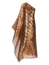 Taller Marmo Betsy Metallic One-shoulder Dress In Brown