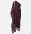 Taller Marmo Betsy One-shoulder Cady Gown In Purple