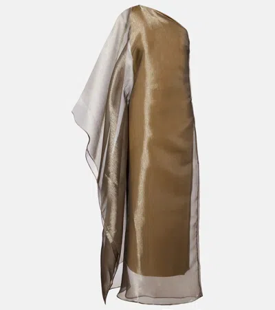 Taller Marmo Betsy One-shoulder Fil Coupé Maxi Dress In Nude