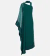 Taller Marmo Betsy Spirito One-shoulder Silk Maxi Dress In Black
