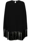 Taller Marmo Claudia Fringed Mini Dress In Black
