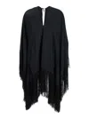 Taller Marmo Black Kaftan With V Neck And Scarf Detail