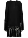 Taller Marmo Claudia Fringed Mini Dress In Black