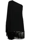 Taller Marmo Fringed Cape-style Short Dress