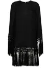 Taller Marmo Claudia Fringed Mini Dress In Black