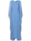 TALLER MARMO BLUE DRAPED-SLEEVE GOWN