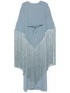 Taller Marmo Long Kaftan With Cape Design And Fringe