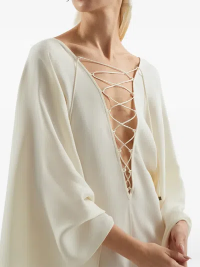 Taller Marmo Bonny Fringed Headscarf In Neutral