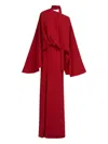 Taller Marmo Brooks Cape-slit Maxi Dress In Red