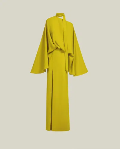 Taller Marmo Brooks Dress In Acid Yellow