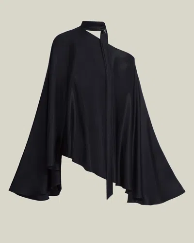 Taller Marmo Brooks Satin Blouse In Midnight Blue