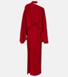 Taller Marmo Brooks Cape-slit Maxi Dress In Red