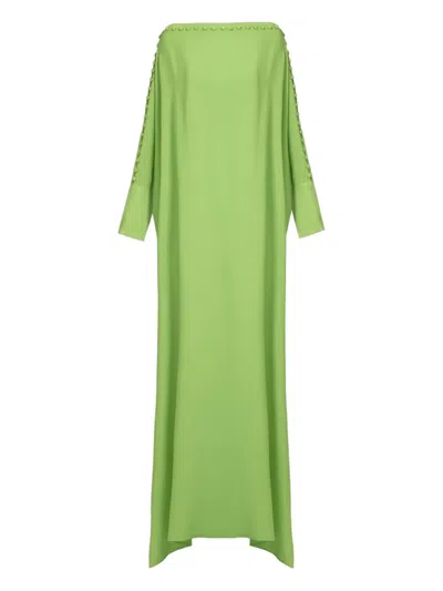 Taller Marmo Button-detailed Kaftan Dress In Green