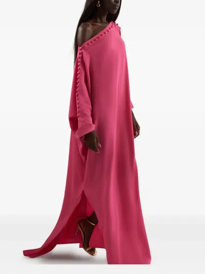 Taller Marmo Button-detailed Kaftan Dress In Pink