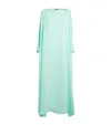 Taller Marmo Buttoned Mila Kaftan Maxi Dress In Blue