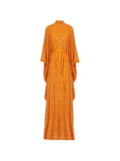Taller Marmo Caracciolo Kaftan Dress In Orange