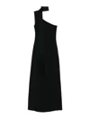Taller Marmo Fringe Detail One-shoulder Maxi Dress In Black