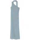 Taller Marmo Caroline Long Dress Scarf Detailing In Grey