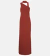 Taller Marmo Caroline One-shoulder Crêpe Cady Gown In Red