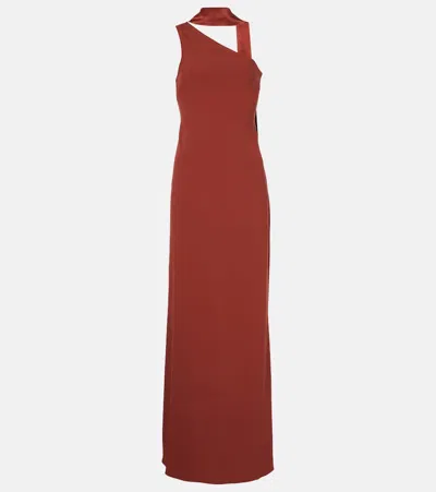 Taller Marmo Caroline One-shoulder Crêpe Cady Gown In Red