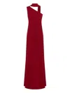 Taller Marmo Caroline One-shoulder Fringe Dress In Red