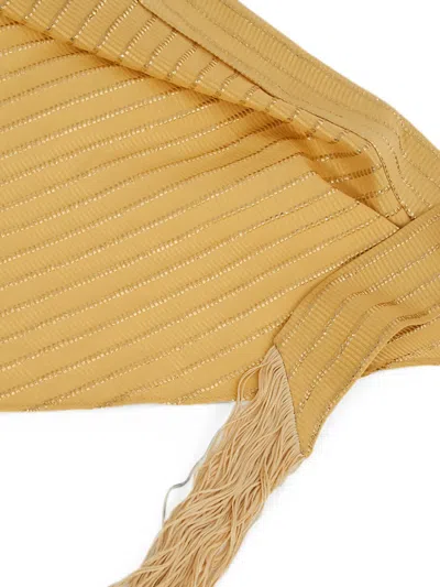 Taller Marmo Casablanca Fringed Headscarf In Yellow