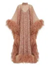 Taller Marmo Casta Diva Sublime Oversized Feather-trimmed Sequined Tulle Gown In Pink