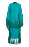 Taller Marmo Cecil Tassel-fringe Satin Mini Dress In Blue