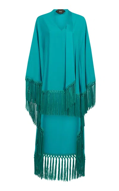 Taller Marmo Cecil Tassel-fringe Satin Mini Dress In Blue