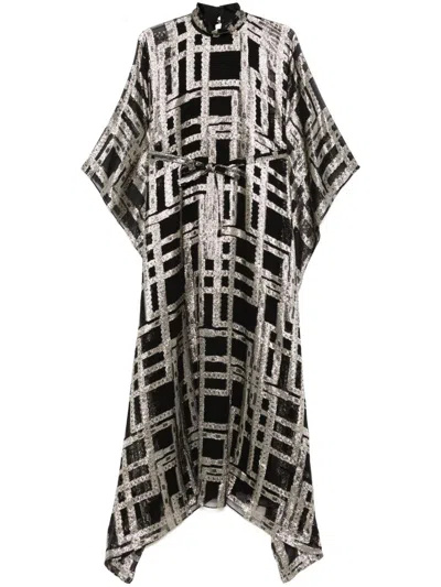 Taller Marmo Checked Maxi Dress In Black