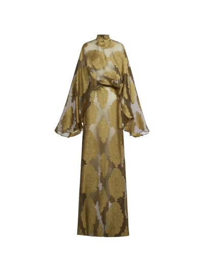 Taller Marmo Chimera Damascus-jacquard Maxi Dress In Green