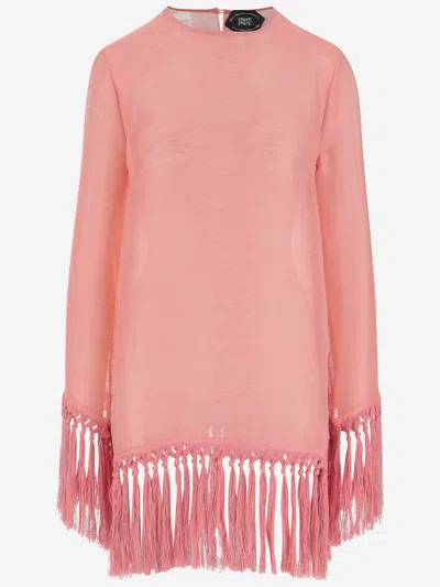 TALLER MARMO CLAUDIA DRESS WITH FRINGES