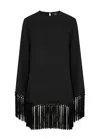 Taller Marmo Claudia Fringed Mini Dress In Black