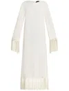 Taller Marmo Nile Fringed Midi Dress In Neutrals