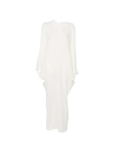 Taller Marmo Cold-shoulder V-neck Maxi Dress In White