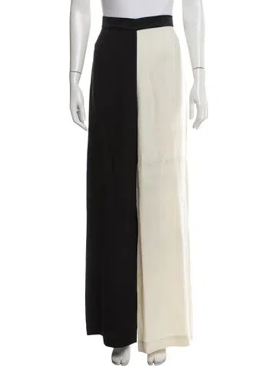 Pre-owned Taller Marmo Colorblock Pattern Wide Leg Pants In Neutral