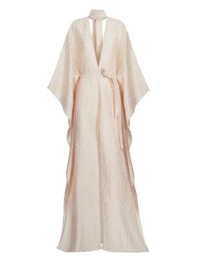 Taller Marmo Completely Ooo Tie-neck Maxi Dress In Neutral